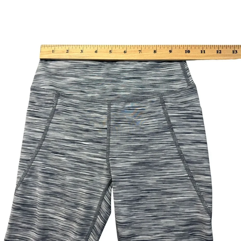 Z by Zella Leggings Girls Small 7/8 Gray Heather Wide Waistband Pull on Stretch